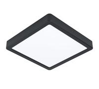 Eglo LED Plafoniera Fueva 5, L x P 21 cm, lampada da soffitto a 1 luce in acciaio con diffusore in plastica, lampada da soffitto nero e bianco, lampada LED luce calda
