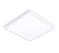 Eglo Led plafoniera Fueva 5, luce da superficie, lampada da soffitto da bagno in metallo bianco e plastica, superficie illuminata in bianco, L x L 28,5 cm, IP44