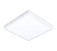 Eglo Led plafoniera Fueva 5, luce da superficie, lampada da soffitto da bagno in metallo bianco e plastica, superficie illuminata in bianco, L x L 28,5 cm, IP44