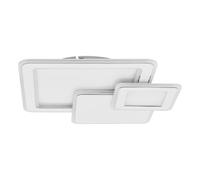Eglo LED plafoniera Mentalurgia, lampada da parete a 3 | luci, lampada da soffitto in acciaio cromato e plastica bianca, quadrata, con cambio temperatura colore