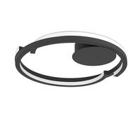 Eglo LED plafoniera Mezzomonte, lampada da soffitto dimmerabile | per soggiorno, corridoio, camera da letto, metallo nero, luce calda-fredda, Ø 48 cm