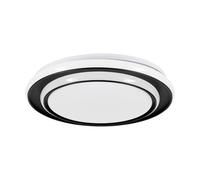 Eglo LED plafoniera Moschetta, lampada da soffitto rotonda con telecomando, per corridoio e camera, metallo nero e plastica bianca, luce calda e fredda, Ø 40 cm