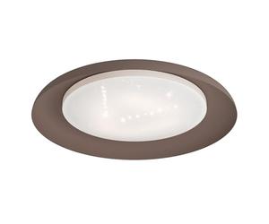 Eglo Led plafoniera Penjamo, lampada da soffitto effetto cristallo, in | metallo e plastica, illuminazione da soggiorno in moka e bianco, Led bianco caldo