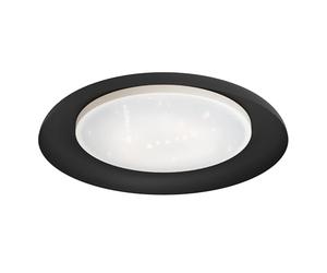 Eglo Led plafoniera Penjamo, lampada da soffitto effetto cristallo, in metallo e plastica, illuminazione da soggiorno in nero e bianco, Led bianco caldo