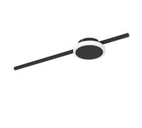 Eglo Led plafoniera Sarginto, lampada da soffitto a due fiamme minimalista, lampada da soggiorno in metallo in nero, plastica in bianco, lampada da sala soffitto bianco caldo, rotonda