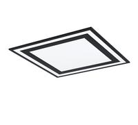 Eglo LED Plafoniera Savatarila, lampada da soffitto a 1 luce, lampada per soggiorno, lampada da cucina in alluminio e plastica, lampada da soffitto per corridoio nero, bianco, L x P 59,5 cm