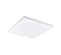 Eglo Led plafoniera Turcona-CCT, a luce singola con telecomando, colori regolabili, dimmerabile, pannello in metallo e plastica bianca, L x L 43,7 cm