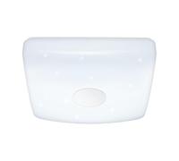 Eglo LED plafoniera Voltago 2, 1 fiamma con effetto | cristallo, telecomando, luce regolabile (bianco caldo-freddo), dimmerabile, lampada da soffitto in metallo e plastica bianca