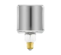 Eglo Led presa E27 lampada dimmerabile, lampadina vintage nero-trasparente, spirale Led 4 Watt, 50 Lumen, bianco caldo, 1700 Kelvin, lampadina deco Led Cube, Ø 9,5 cm
