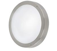 Eglo LED soffitto esterno Vento 1, lampada da esterno a 1 fiamma per parete e soffitto, lampada da soffitto in acciaio inox e vetro, colore: argento, bianco, IP44