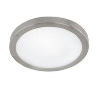 EGLO LED soffitto esterno Vento 1, lampada da esterno per parete | e soffitto, lampada da soffitto in acciaio inox e vetro, colore: argento, bianco, IP44