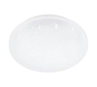 Eglo LED soffitto Frania-S, lampada cielo stellato con effetto cristallo, luce da parete in acciaio e plastica in bianco, illuminazione per bagno e cucina, bianco neutra, IP44, 33x33 cm