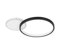 Eglo LED soffitto Gafares, lampada da soffitto dimmerabile con telecomando, illuminazione da soggiorno rotonda in alluminio e acciaio in bianco e nero, luce bianco calda-bianco fredda