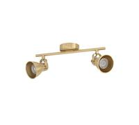 Spot Moderno Seras In Acciaio Ottoneottone Spazzolato 2 Luci Gu10 3W Ip20