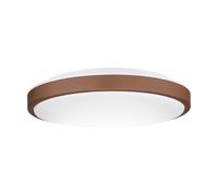 Eglo Lezuza - lampada da soffitto a LED, rotonda, piatta, per camera | letto, in acciaio e plastica di colore bianco marrone, caldo, diametro 43 cm