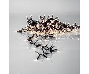 Eglo Lichterkette außen Crispy Ice White Weihnachtsbeleuchtung für Garten | LED-Kette aus schwarzem und transparentem Kunststoff warmweiß IP44 1600 cm