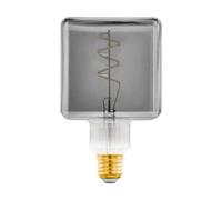 Eglo Led presa E27 lampada dimmerabile, lampadina vintage nero-trasparente, spirale Led 4 Watt, 50 Lumen, bianco caldo, 1700 Kelvin, lampadina deco Led Cube, Ø 9,5 cm