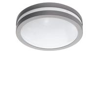 EGLO Locana-C, lampada da soffitto da esterno, faretto a sporgenza rotondo, dimmerabile, acciaio zincato in effetto argento, bianco caldo, IP44