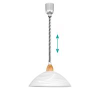 Lampadario A Sospensione Moderno Lord 2 Policarbonato Nichel Vetro 1 Luce E27
