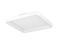 Eglo Loretello Plafoniera a LED, rotonda, lampada da ufficio, dimmerabile con telecomando, metallo e plastica, bianca, luce bianca calda e fredda, diametro 35 cm