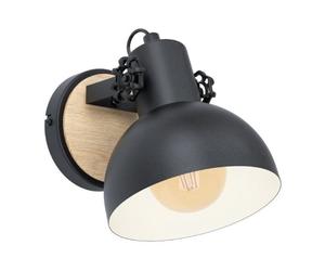EGLO - LUBENHAM APPLIQUE CON BASE IN LEGNO E 1 PARALUME NERO IN METALLO E27 1X28W 43164