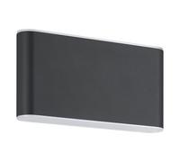 Eglo Luce a LED per esterni Grutti, lampada a muro con illuminazione sopra | e sotto, in alluminio grigio antracite, lampada esterna, luce bianca fredda, IP65, 17,5 cm