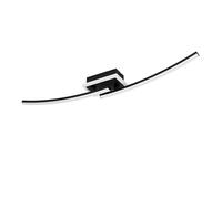 Eglo Lungolago Plafoniera a LED, lampada da soffitto per ufficio e cucina, in metallo nero, luce bianca neutra, 74 cm
