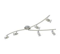 Spot Moderno Magnum Led In Acciaio Nichel Satinato 6 Luci Gu10 2,8W 3000K Ip20