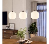 EGLO Lampada a sospensione Mantunalle, lunghezza 120 cm, bianco/nero, a 3 luci. EGLO