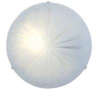 Eglo Mars 1 Lampada da Soffitto a 1 Lampada, Vetro Bianco Satinato, motivo radii, Attacco E27. in Acciaio, Bianco