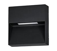 Applique Quadrata Esterno Maruggio Alluminio Nero E Policarbonato Trasp Led