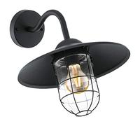 Applique Industrial Da Esterno Melgoa 1 Luce Acciaio Zincato Nero
