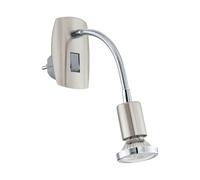 Eglo - Mini faretto a LED da presa, luce orientabile inserire nella acciaio di colore argento e cromo, attacco GU10, interruttore incluso