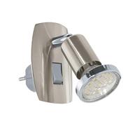 Eglo - Mini faretto a LED da presa, luce orientabile inserire nella acciaio di colore argento e cromo, attacco GU10, interruttore incluso