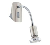 Eglo - Mini faretto a LED da presa, luce orientabile inserire nella acciaio di colore argento e cromo, attacco GU10, interruttore incluso
