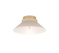 Eglo Moharras FSC100HB - Lampada da soffitto in design scandinavo e boho, plafoniera in legno naturale e metallo color sabbia, lampada per salotto e corridoio con attacco E27
