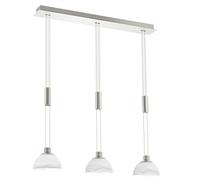 Lampadario Contemporaneo Montefio Acciaio Nichel Vetro 3 Luci Led 6,5W 2400Lm