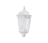 Eglo Navedo Lampada da parete per esterni a 1 luce, applique in fusione di alluminio e vetro, colore: bianco, attacco: E27, IP44