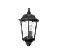 Eglo Lampada da Parete per Esterni Navedo – 1 luce E27 IP44, Alluminio e Vetro Nero/Argento Patina