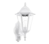 Eglo Applique da esterno Navedo 1 luce – alluminio bianco, vetro, sensore, E27, IP44