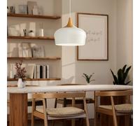 Eglo 95383 Lampada a Sospensione, Crema/Rovere
