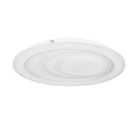 Eglo Palagiano 1 - Plafoniera LED, lampada da soffitto rotonda, in metallo e plastica in bianco, colore luce bianco neutro, Ø 38 cm