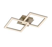 Eglo Palmaves 2 Plafoniera LED da soffitto, lampada da soggiorno, plafoniera a 2 luci, lampada da cucina in metallo argentato e plastica bianca, bianco caldo, 52,5 cm