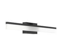 Eglo Palmital - Lampada da parete a LED, applique in stile minimalista per lo specchio del bagno, in metallo nero e plastica satinata, lampada per il bagno e il corridoio, bianco caldo, IP44