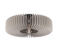 EGLO Palombaia Lampada da soffitto a incasso, lampada rotonda per il soggiorno in legno, grigio, per il soggiorno e la camera da letto, attacco E27, diametro 50 cm