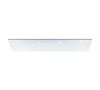 EGLO Pannello LED Calemar-S, lampada da soffitto rettangolare effetto cristallo, plafoniera in plastica e metallo di colore bianco, lampada da incasso per ufficio e cucina, bianco neutro, 100 x 24 cm