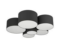 Plafoniera Contemporanea Pastore 2 Acciaio Bianco 6 Luci E27 [EEK: A++]