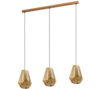 Eglo Pendelleuchte Chiavica 1, 3-flammige Hängelampe Industrial Vintage, Hängeleuchte aus Stahl in Messing, Esstischlampe Wohnzimmerlampe hängend mit E27 Fassung