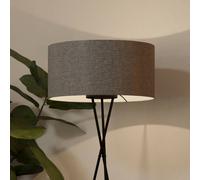Piantana Contemporanea Fondachelli 1 Luce Acciaio Nero Diffusore Grigio