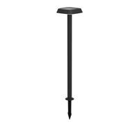 EGLO Piantana LED a energia solare Dreoli, lampada per esterno con picchetto da interrare e rilevatore di movimento, luce verso il basso, lampada per giardino in plastica nera, IP44